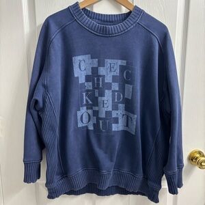 Aerie Pullover Sweatshirt Small Blue Loungewear Cozy